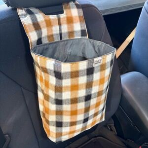 Car Trash/Utility Tote Bag Plaid 9” wide x 4” deep x 12” long 10” strap Handmade